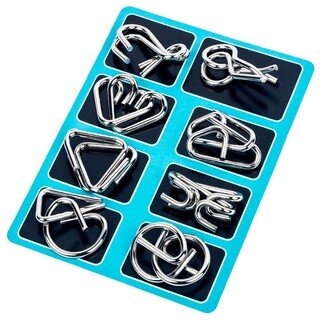 Bộ đồ chơi trí tuệ Nhật Bản 8 món Metal Puzzle tháo lắp vòng sắt thông minh, trò chơi trí tuệ cho người lớn và trẻ em
