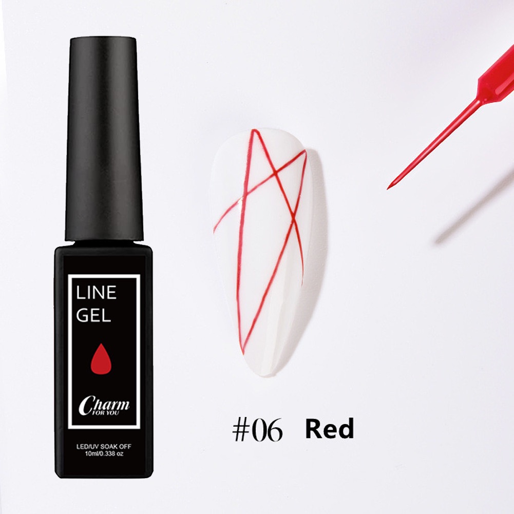 Trong kho Kéo keo Quyến Rũ Nail 12 Dòng Màu Vẽ Keo móng tay móng tay dòng móc Màu Vẽ Keo sáng tạo đèn chiếu keo sơn móng tay sơn COD