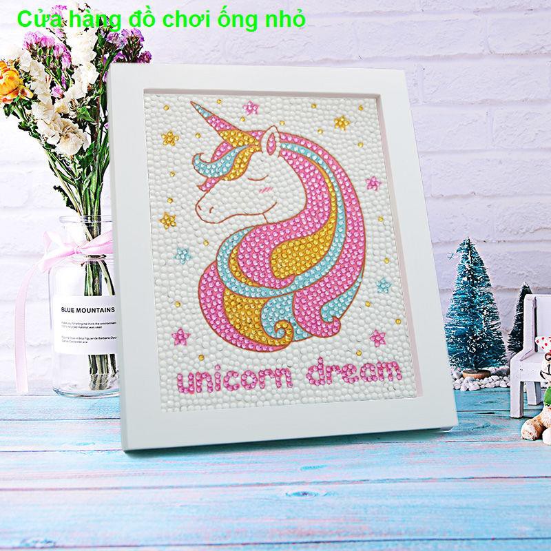 Tranh kim cương trẻ em, hình dán bé gái , quà tặng, làm đồ handmade tự làm, xếp hình, chơi mẫu giáo giáng sin1