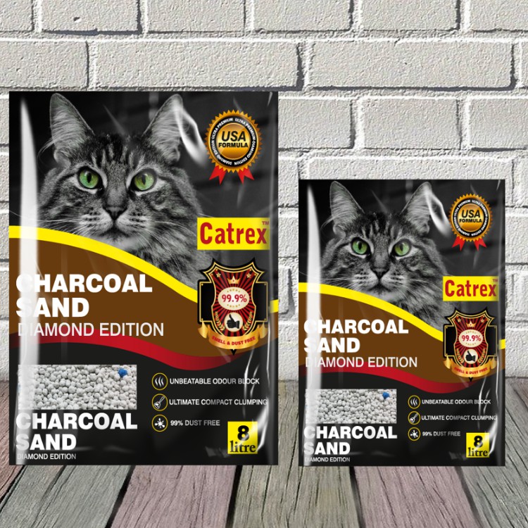 Cát vệ sinh mèo Charcoal Sand thấm hút, vón cục tốt 5L