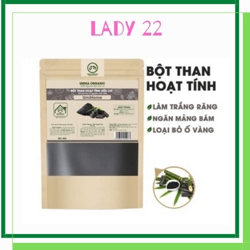 Bột Than Hoạt Tính Hữu Cơ UHIMA 135gr ,Làm Trắng Răng Sạch Mảng Bám