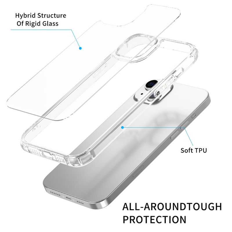 Ốp Điện Thoại Kính Cường Lực Trong Suốt Chống Sốc Cho Iphone 14 14 Max 14 Pro 14 Pro Max