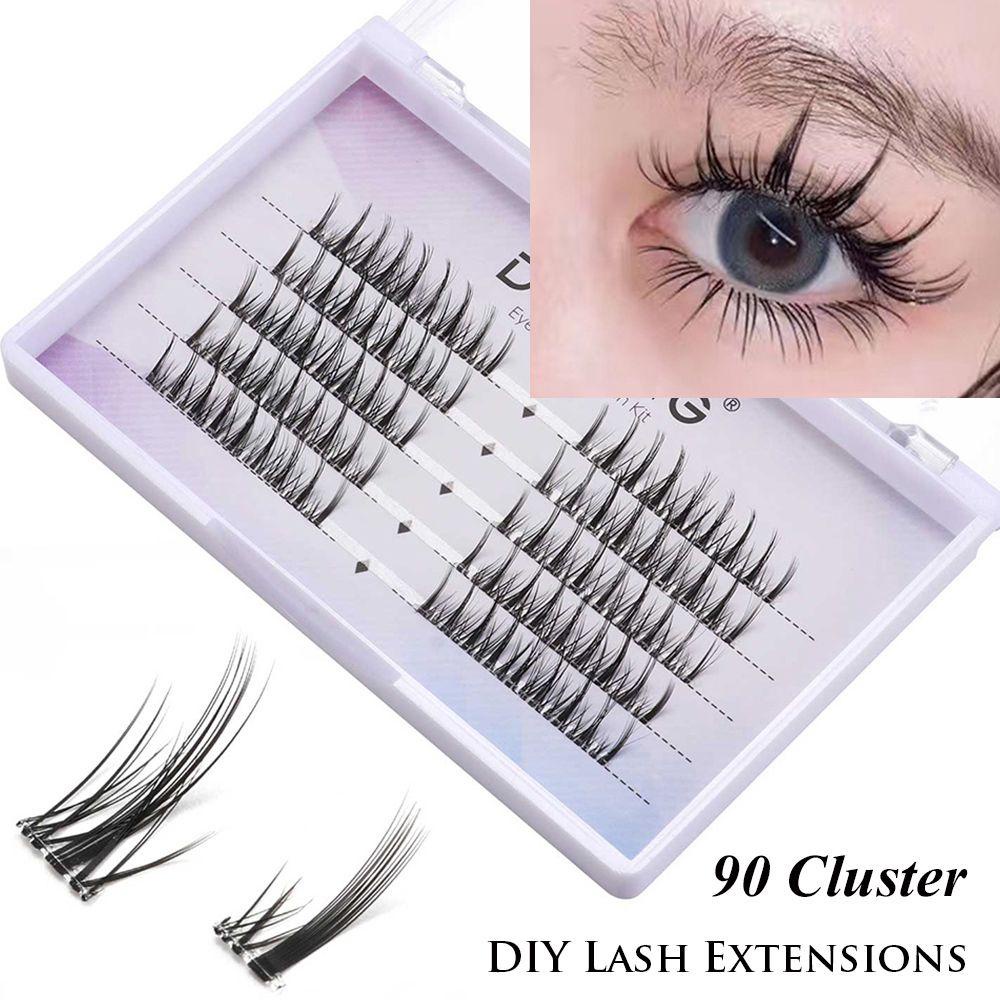 WATTLE Set 50 / 70 / 90 Cụm Lông Mi Giả 3D Tự Dính Siêu Nhẹ Nhanh Chóng Sử Dụng Tại Nhà