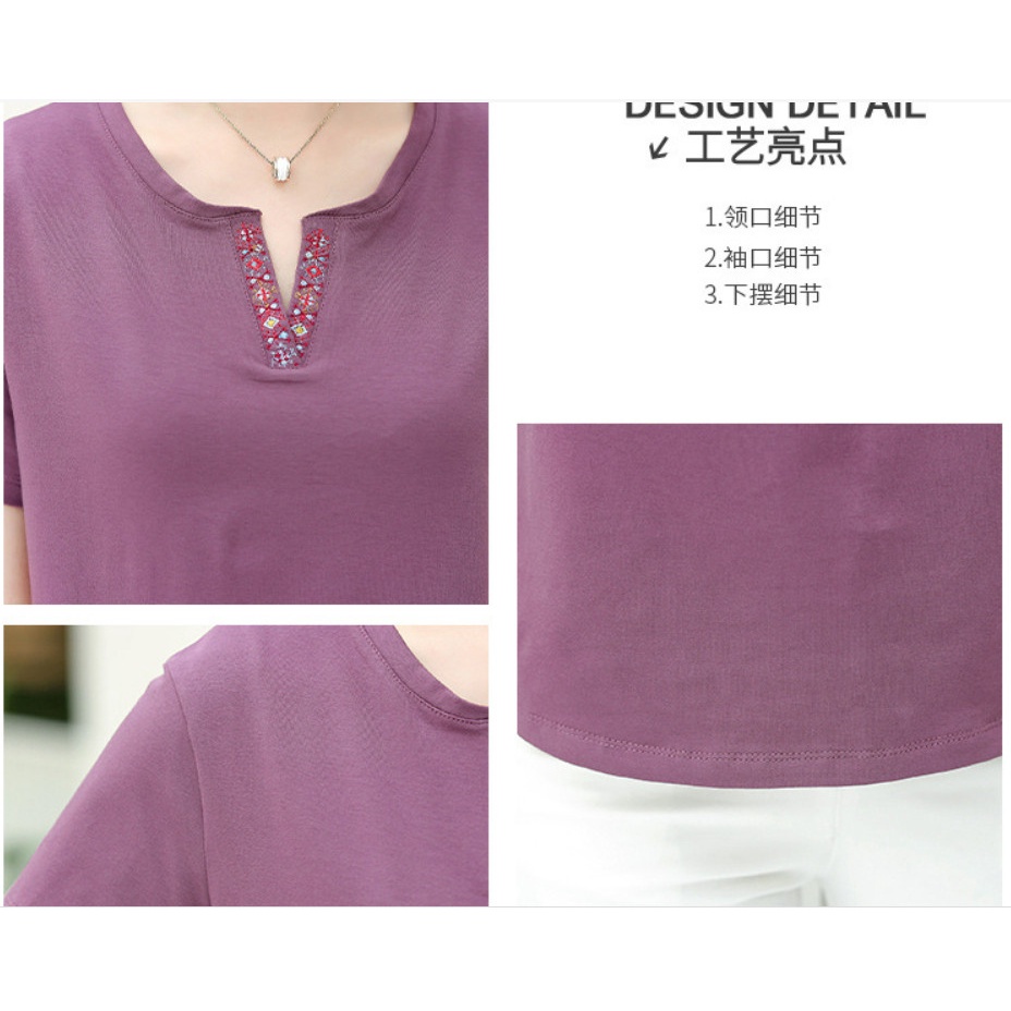 (HÀNG SẴN) Áo Thun Mềm Đẹp Giản Dị Cho Mẹ SM07 - Hàng Quảng Châu Cao Cấp