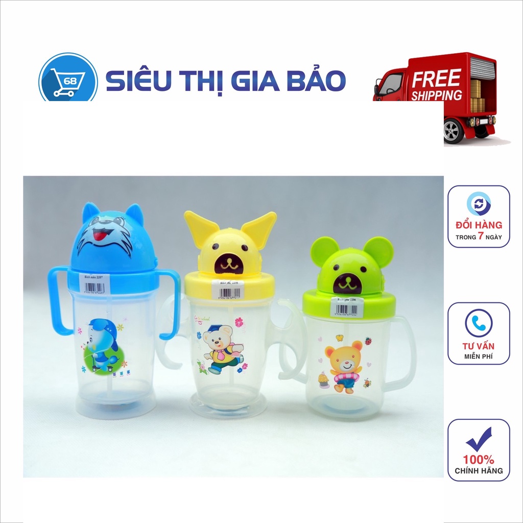Bình Hút Tai Mèo/ bình hút gấu/ bình hút mèo Tập Uống Cho Bé  - Thành Lợi