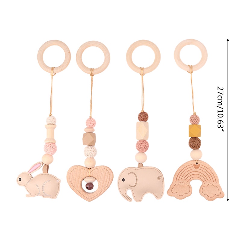 Set 4 Đồ Chơi Vòng Lục Lạc Treo Xe Đẩy / Tập Nhai Cho Bé Sơ Sinh