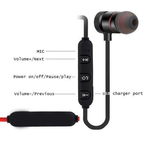 Tai nghe thể thao bluetooth có nam châm tích hợp mic