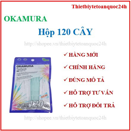 Okamura - Tăm nhựa Vệ sinh răng miệng Okamura chất lượng  và công nghệ  tiêu chuẩn Nhật Bản 120 cây