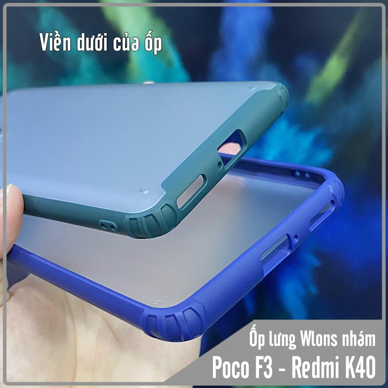 Ốp lưng chống sốc cho Xiaomi Poco F3 - Redmi K40 nhám viền màu WLONS