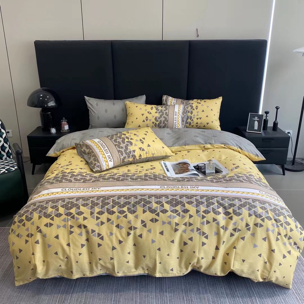 Bộ chăn ga gối cotton organic Tam giác vàng Dreamhome