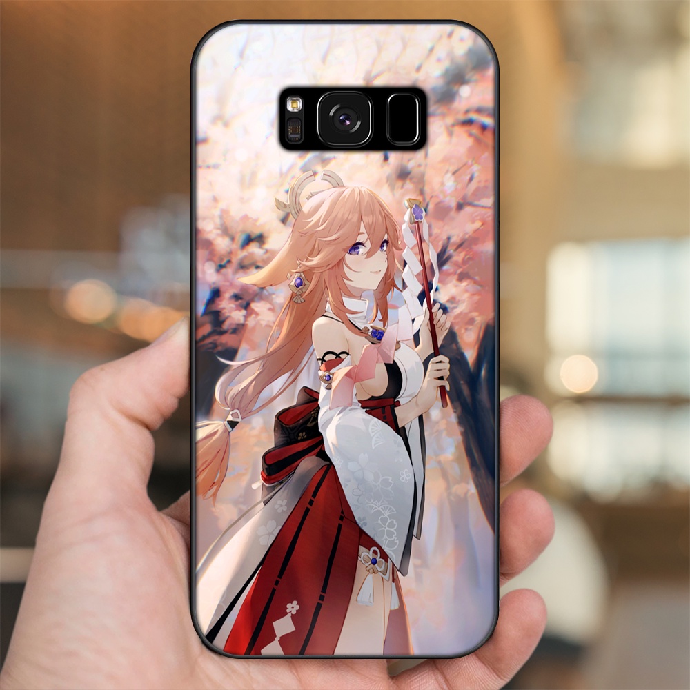Ốp lưng Samsung S8, S8 Plus viền đen in hình Yae Miko Genshin Impact
