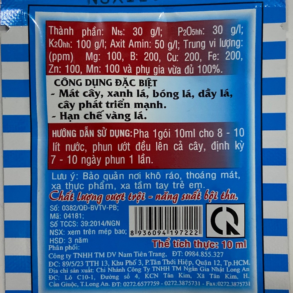 Phân Bón Tảo Biển Nhật (Gói 10ml)