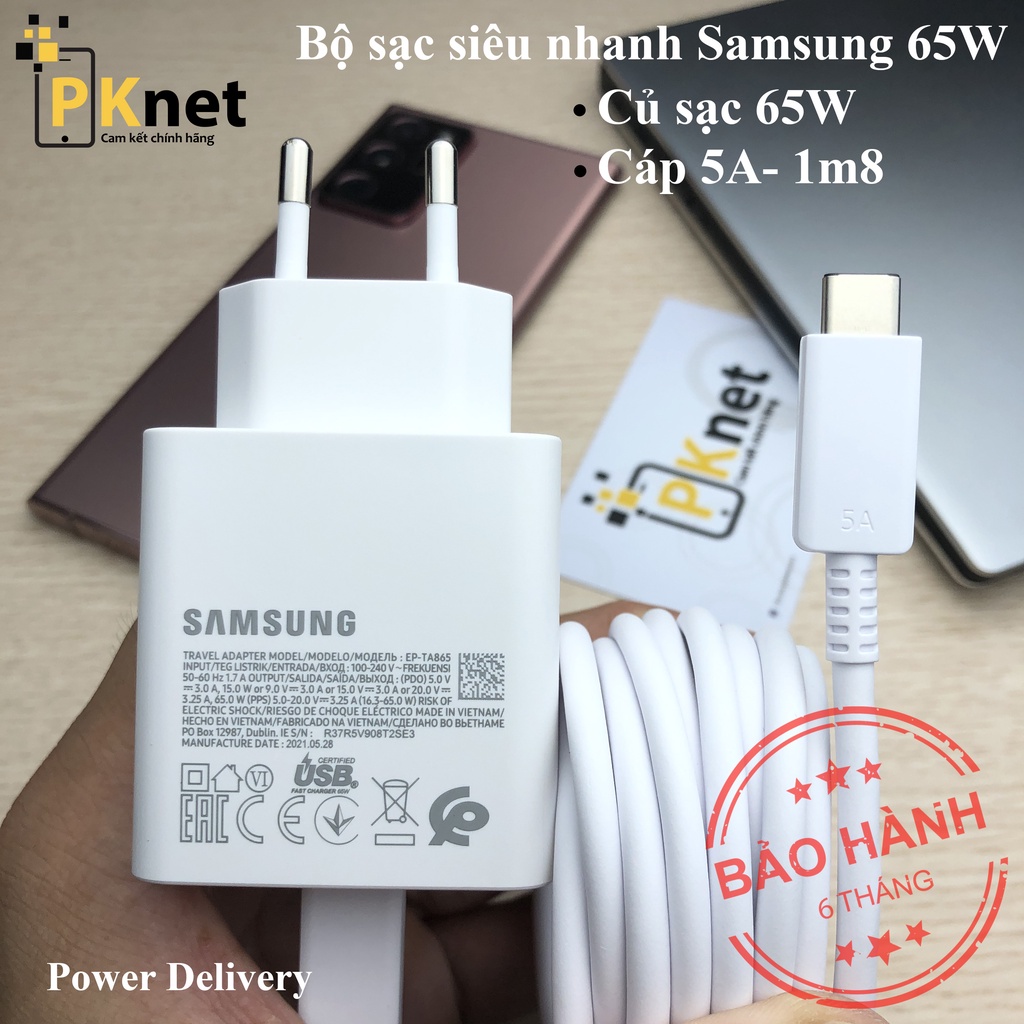 Sạc 65w Samsung EP-TA865, sạc siêu nhanh Chính hãng , bảo hành 12 tháng.