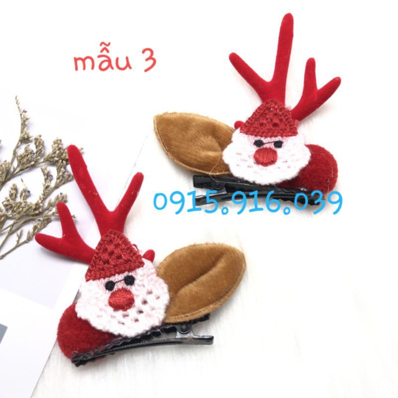 Set 2 Kẹp tóc Sừng Tuần lộc giáng sinh, kẹp Giáng sinh