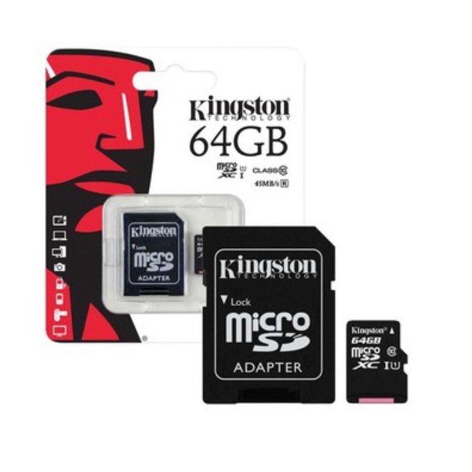 Thẻ Nhớ ,Thẻ nhớ micro SD Kingston Class10 64GB - Chính hãng FPT