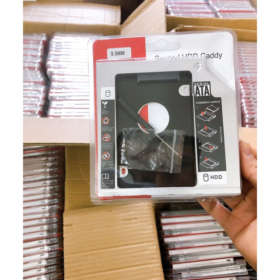 Caddy bay nhôm dày mỏng 9.5mm/12.7mm SATA3 6Gb/s bản cao cấp
