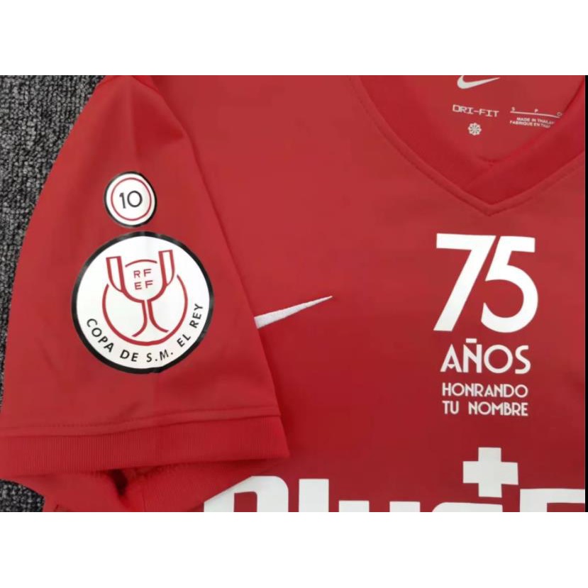 Chất lượng hàng đầu Atletico Madrid Phiên bản kỷ niệm 75 năm Áo bóng đá Jersey Jersey Jersi Áo sơ mi nam
