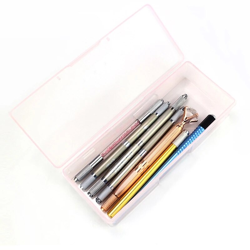 1 Hộp Đựng Kim Xăm Hình Chữ Nhật 24 Giờ Màu Trắng Hồng