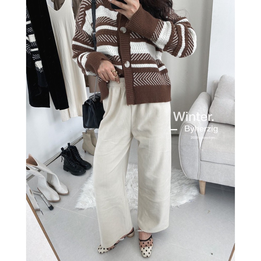 Quần culottes chất nhung gân cạp chun - Q1241 | BigBuy360 - bigbuy360.vn