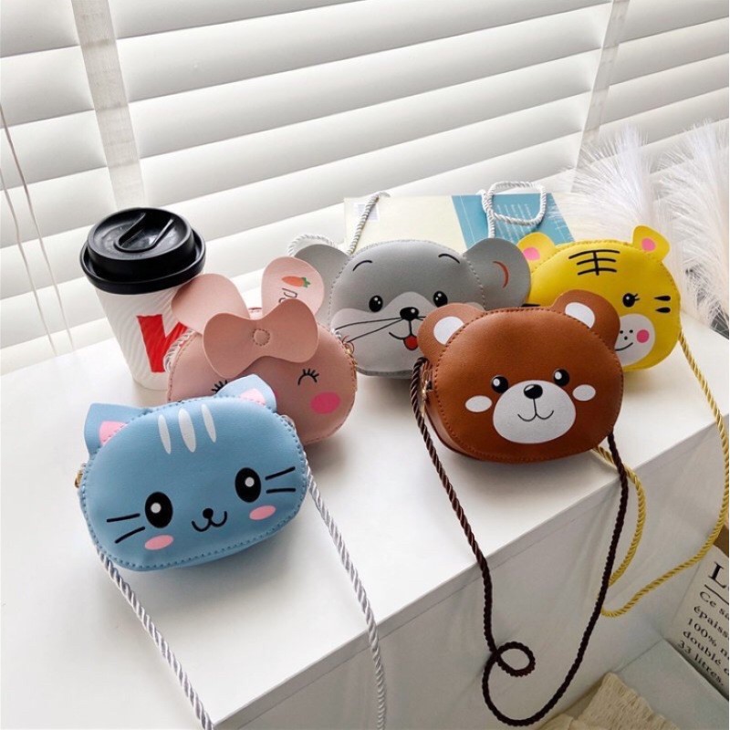 Túi Đeo Chéo Cho Bé, Túi Đựng Đồ Dùng Cho Bé Hình Động Vật Dễ Thương.