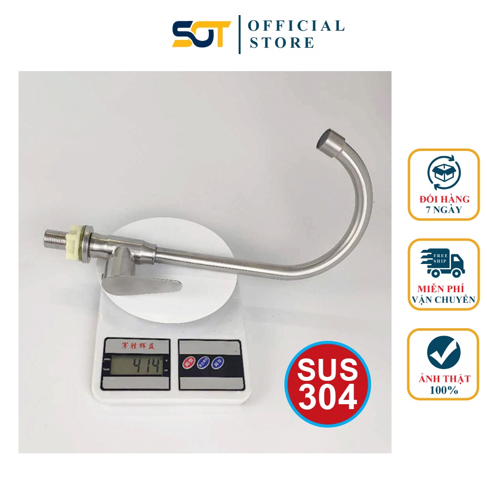 Vòi rửa chén bi xoay 360 độ ống 24 INOX 304 xoay cực êm