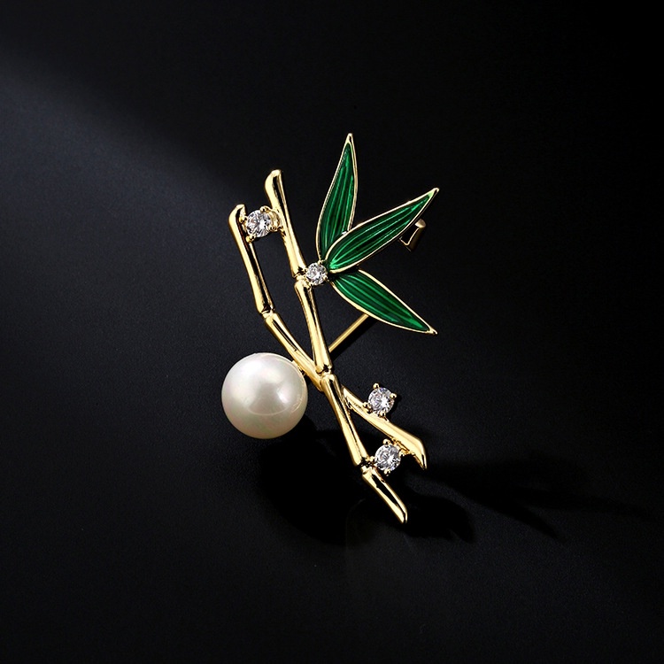 Ghim Cài Áo Hình Cây Tre Đính Đá Dễ Thương