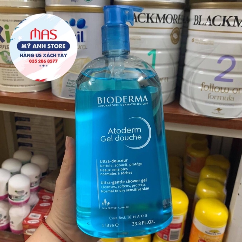 Gel tắm dưỡng ẩm hằng ngày dành cho da khô, nhạy cảm BIODERMA Atoderm Gel Douche 1 lít