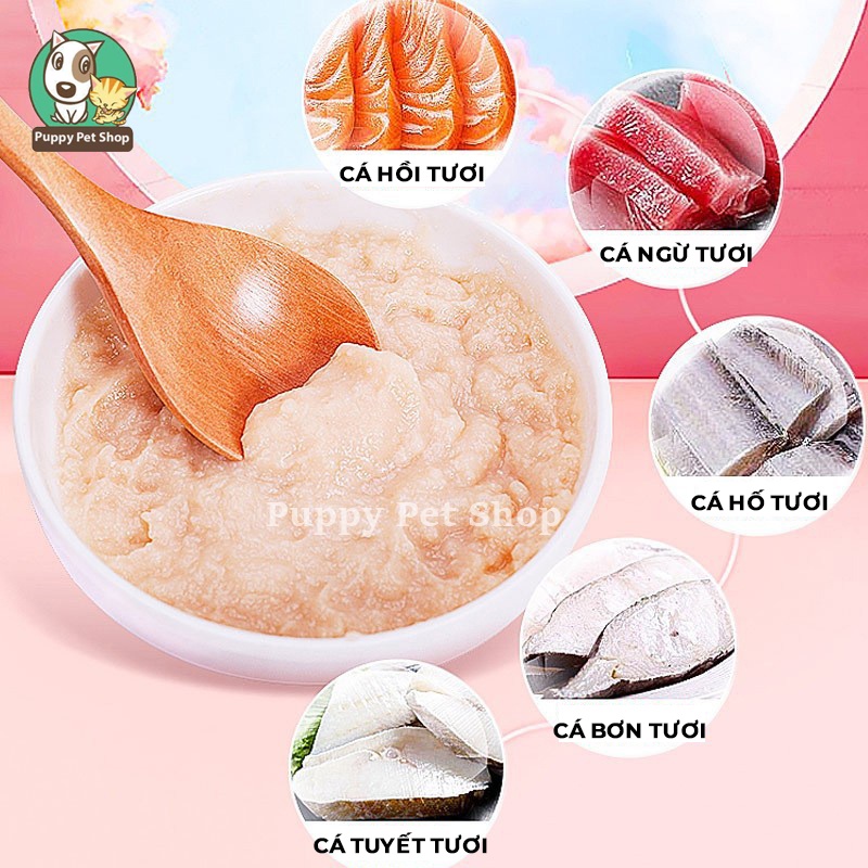 Sốt thưởng Wanpy Happy 100 cho mèo đủ vị - 70G