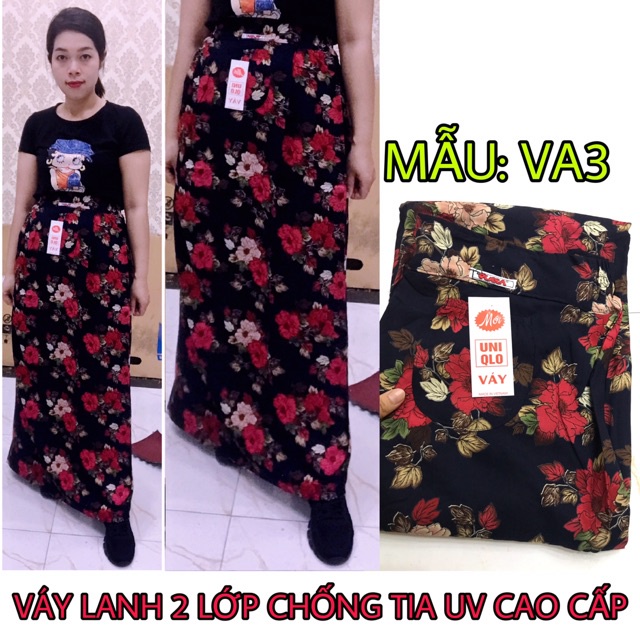 [người bán địa phương] VÁY VẢI LANH 2 LỚP QUÂY CHÂN CHỐNG TIA UV CHỐNG NẮNG CAO CẤP LOẠI 1 FREESIZE