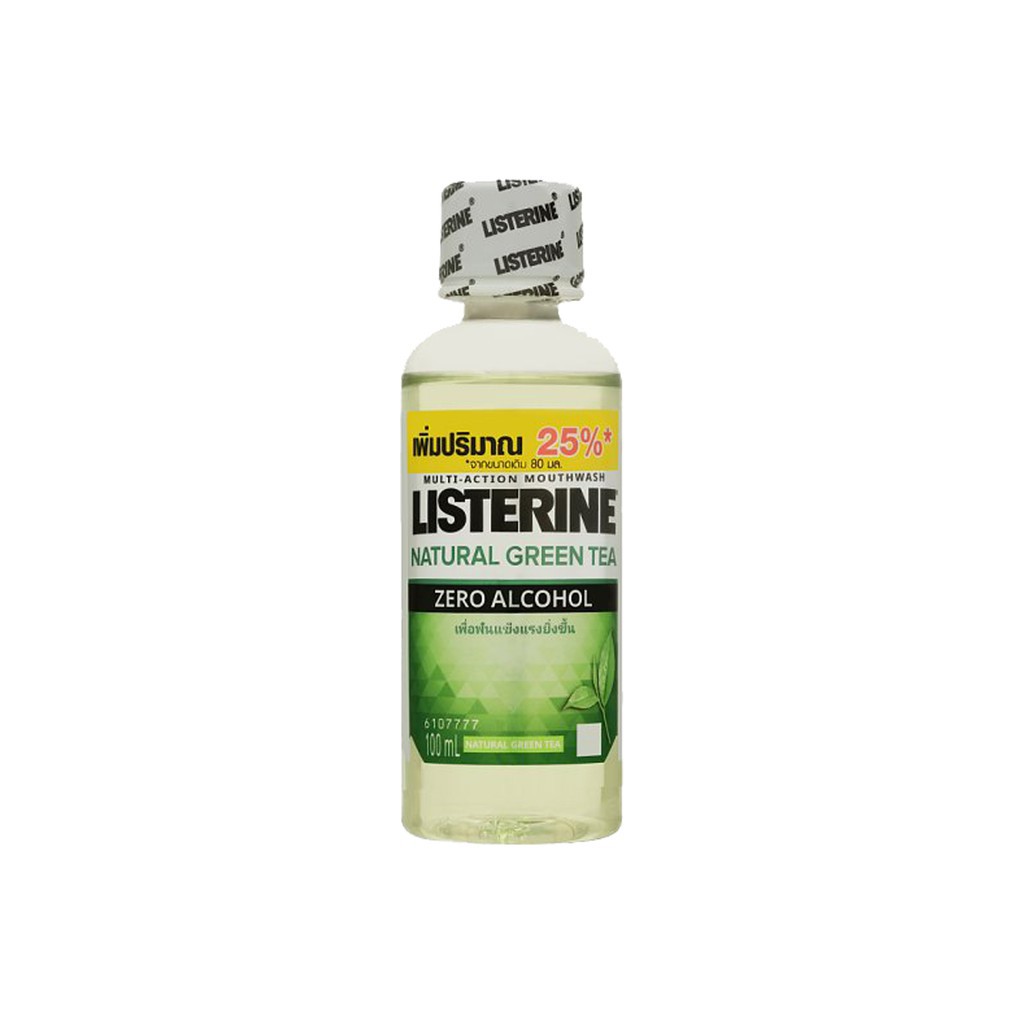 Nước súc miệng hương trà xanh  Listerine Natural Green Tea Zero Alcohol Multi-Action Mouthwash100ml: