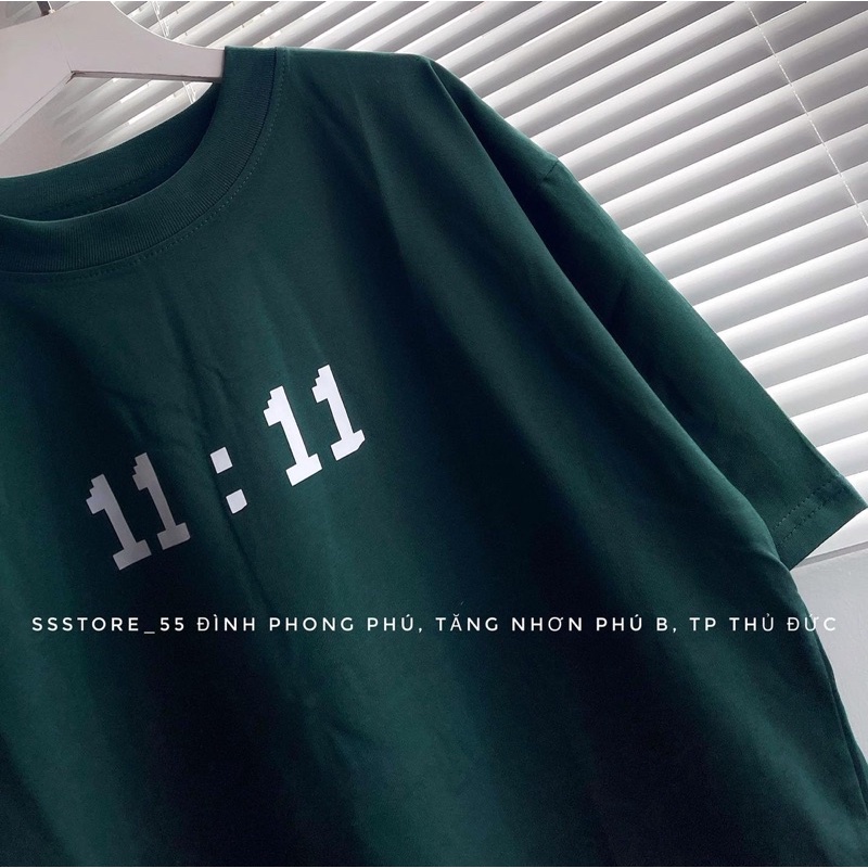 Áo thun tay lỡ 11.11 màu xanh cổ vịt hottrend CoolZ phông Unisex nam nữ Cotton oversize form rộng phong cách