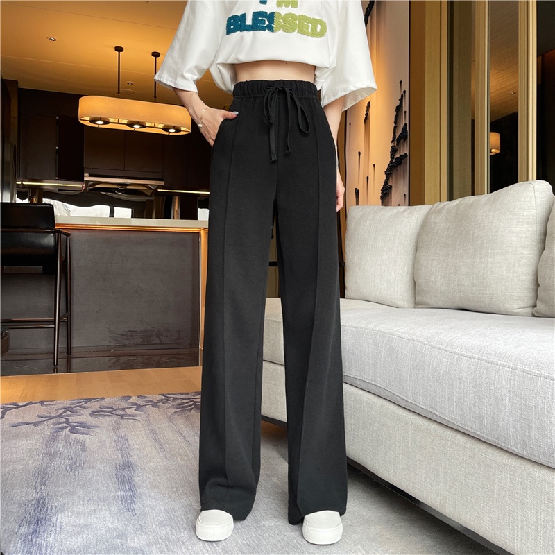Quần Dài Nữ Ống Rộng Thời Trang Phong Cách Hàn Quốc