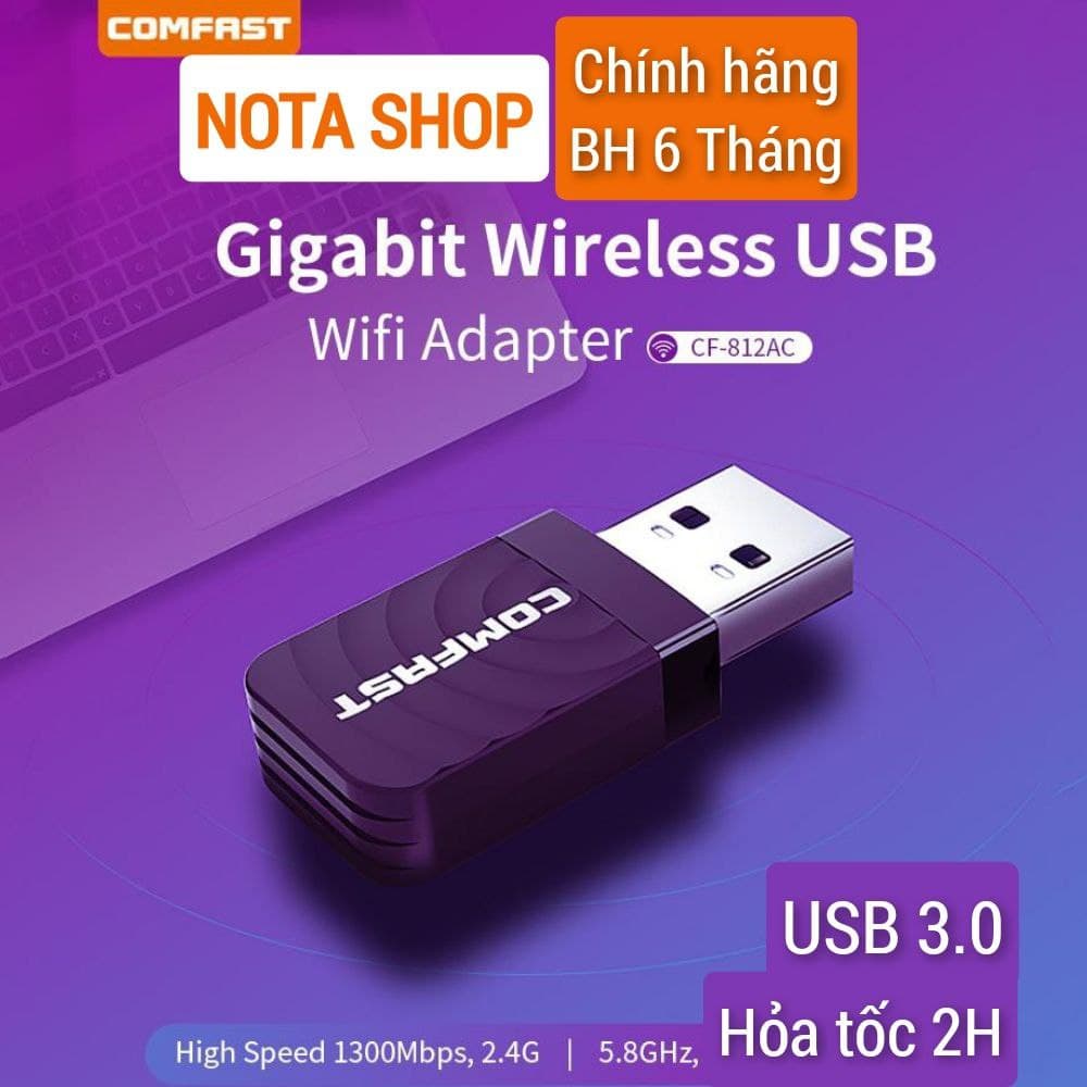 [BH 6 TH - HỎA TỐC] USB WiFi COMFAST 1300Mbps - Thu sóng WiFi 5G hz cho Laptop PC máy bàn, thay card wifi FAST