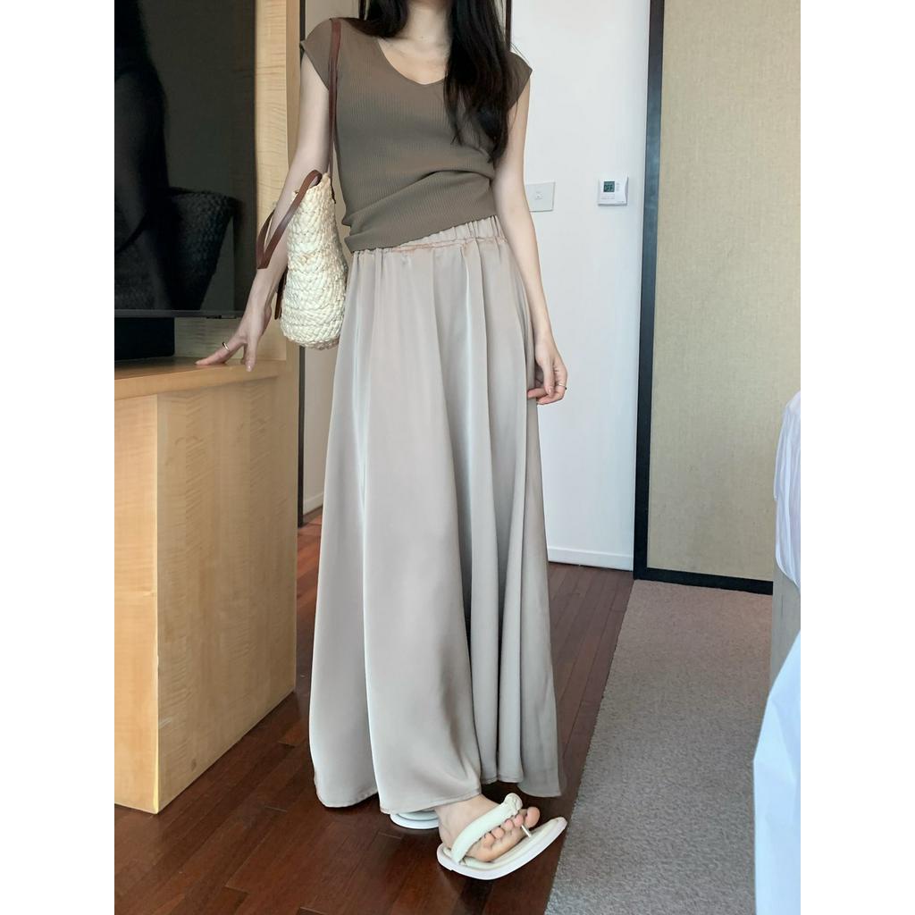 Chân Váy Satin Lưng Cao Dáng Chữ A Thời Trang Sành Điệu 63806