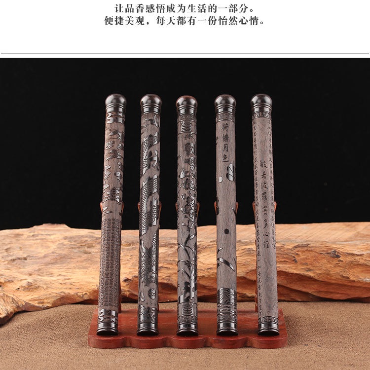 Ống Đựng Nhang Trầm Hương Bằng Gỗ Mun 10g