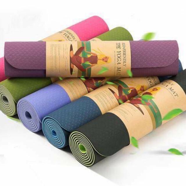 Thảm tập Yoga cao cấp TPE 2 lớp 6mm chất đẹp + túi đựng