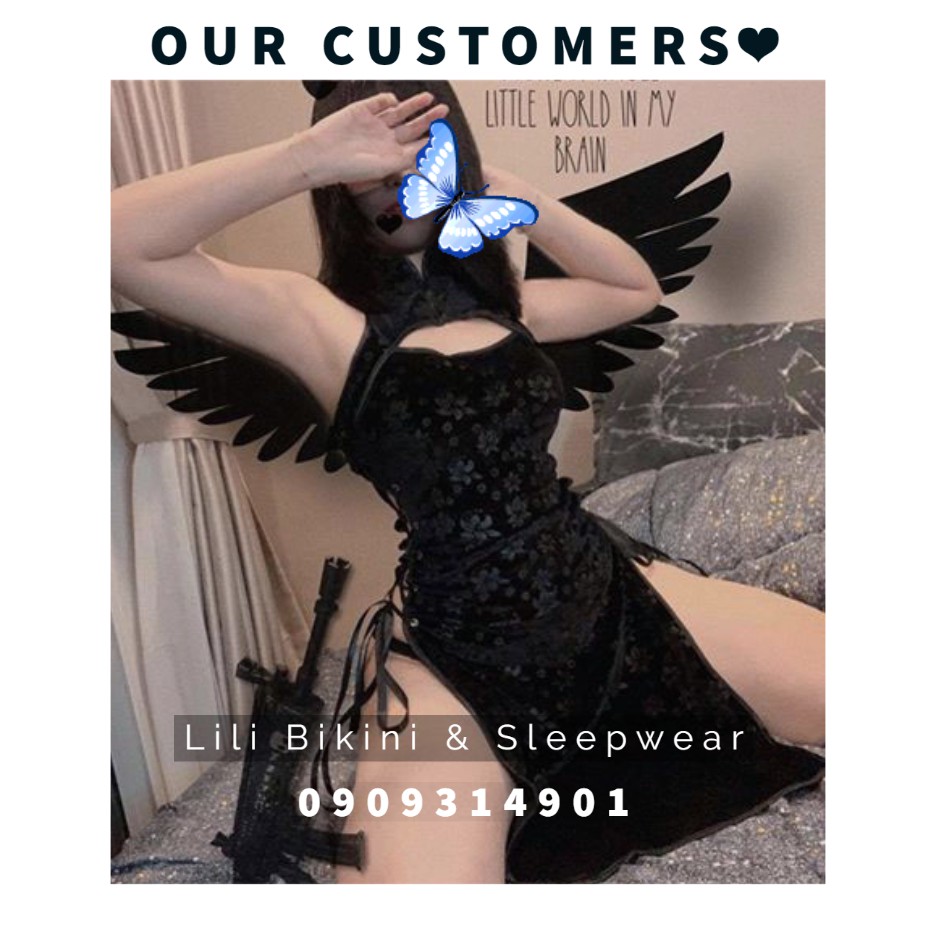 (Hình review)Cosplay kiều nữ sườn xám Trung Hoa, cổ trang sexy cosplay, váy ngủ cột dây quyến rũ