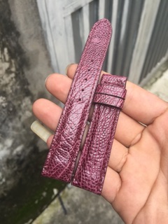 Dây da đồng hồ da đà điểu size 12,14,16,18 ( kèm khoá cài)