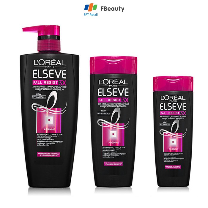 [Mã FMCGMALL - 8% đơn 250K] Dầu gội ngăn gãy rụng tóc L'Oreal Paris Elseve Fall Resist 3X Shampoo 170-330-650ml