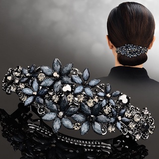 Kẹp Tóc Đuôi Ngựa Đính Đá Pha Lê Màu Sắc Đẹp Mắt Thời Trang Cao Cấp Dành Cho Phụ Nữ Trung Niên