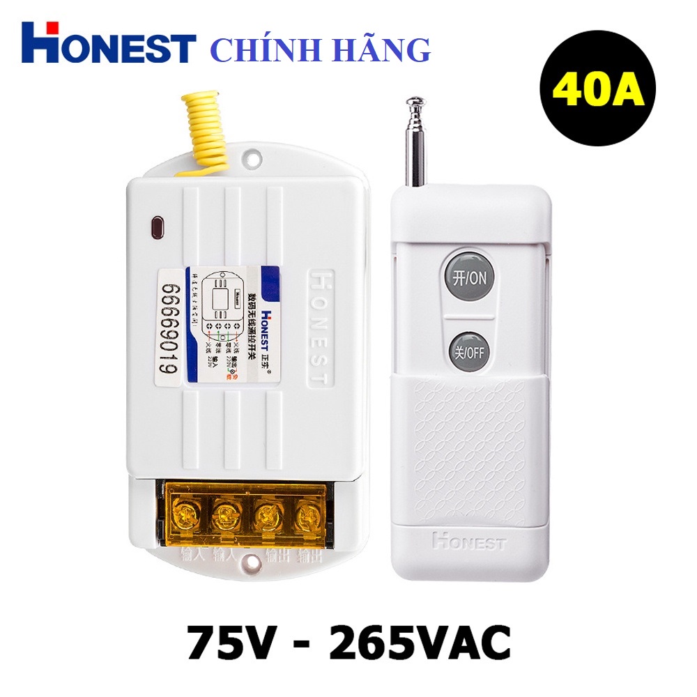 Công tắc điều khiển từ xa Honest HT-6220KGD 1000m công suất lớn 40A