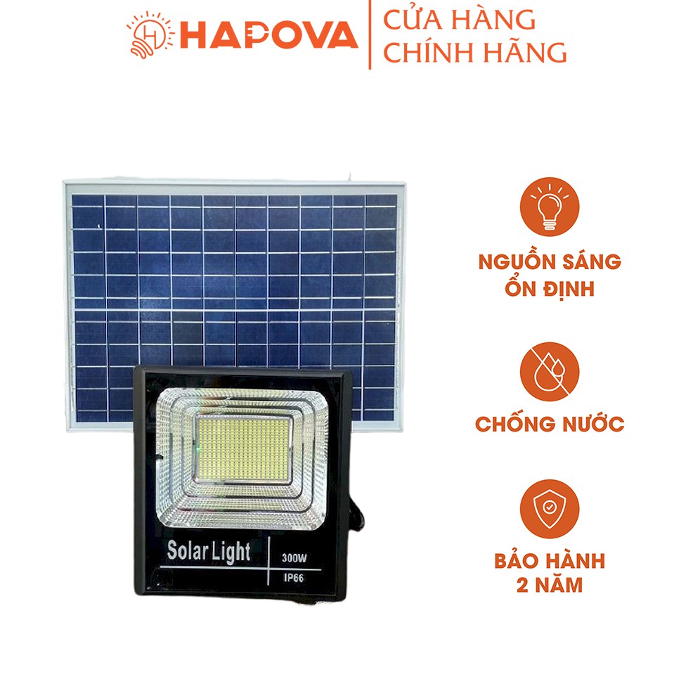 Đèn năng lượng mặt trời trang trí sân vườn HAPOVA SV 3060 có công suất 300W, 200W, 100W