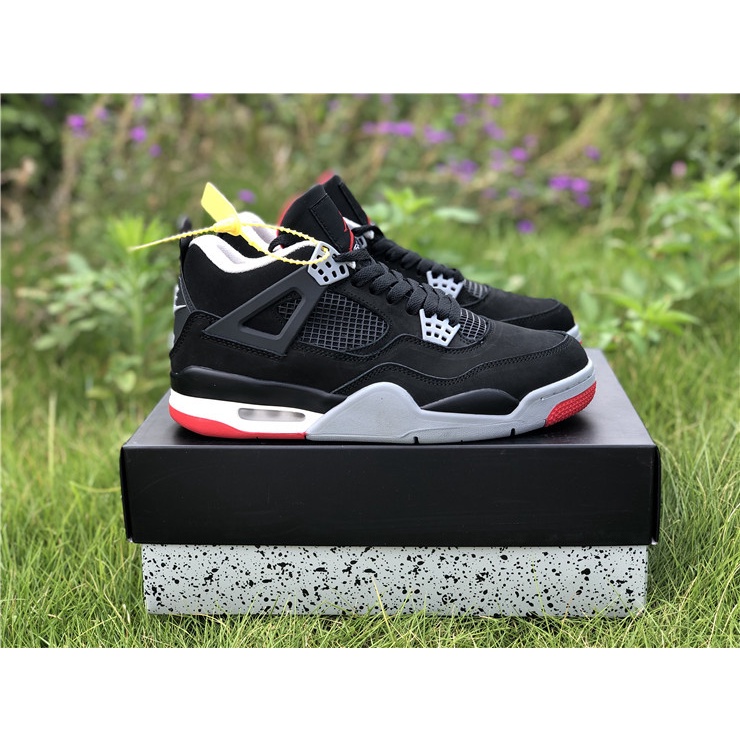 Giày Sneaker Jordan 4 Đen Đỏ - Giày Thể Thao JD4 Fire Red Bred High Quality Nam, Nữ Bản Đẹp Giá Tốt Đầy Đủ Box Bill