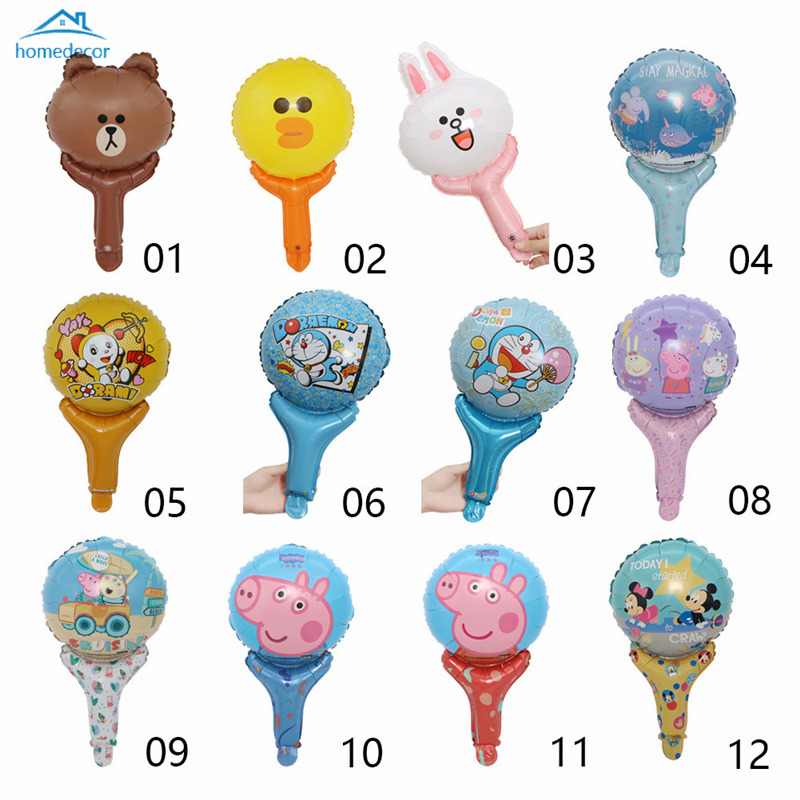 HD Handheld Animal Head Foil Balloons Inflatable Air Balloon Jungle Party Decoration Kid Toys Birthday Party Decor