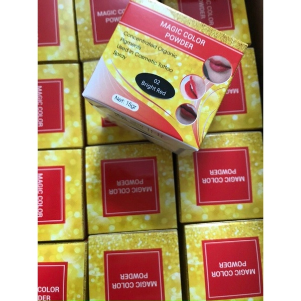 Bột tán mày, môi pha cùng mực xăm
