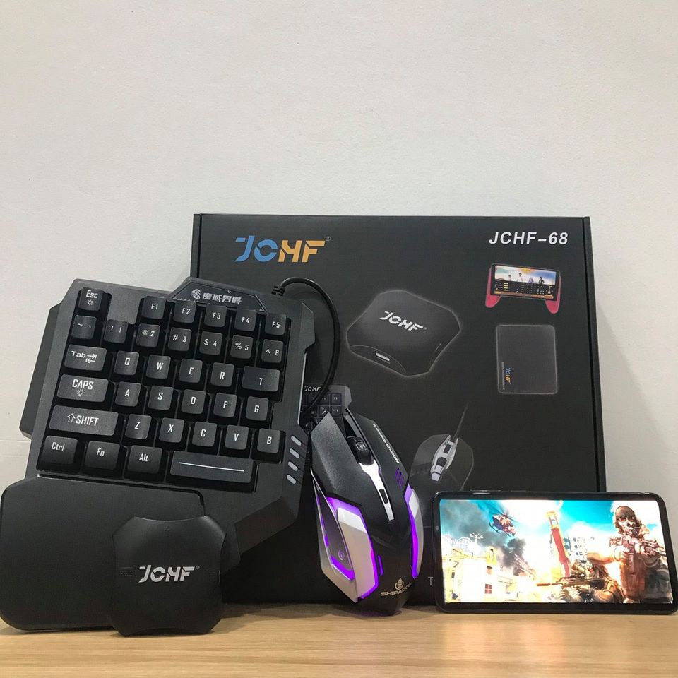 Combo CHUỘT BÀN PHÍM DOCK CHUYỂN ĐỔI chơi game Pubg Mobile, Rules of Survival, Free Fire trên điện thoại