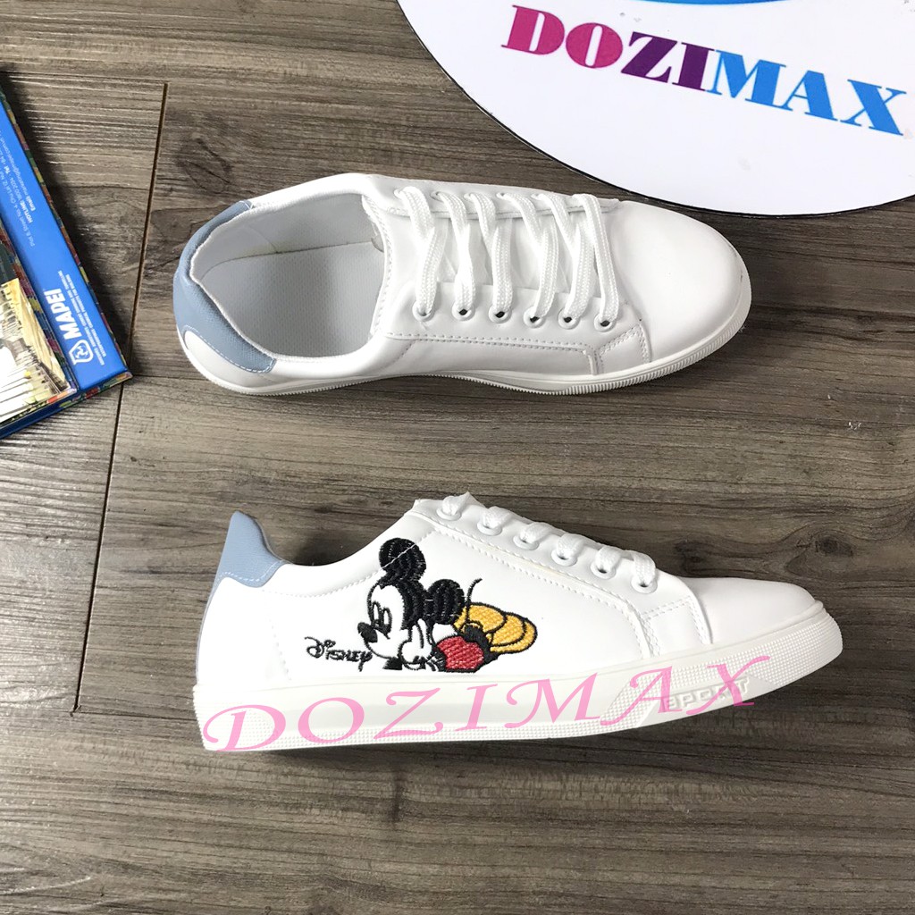 giày sneaker thêu chuột mickey