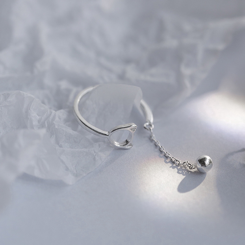 Nhẫn bạc thiết kế mặt mèo đáng yêu phong cách Hàn Quốc cho nữ | BigBuy360 - bigbuy360.vn