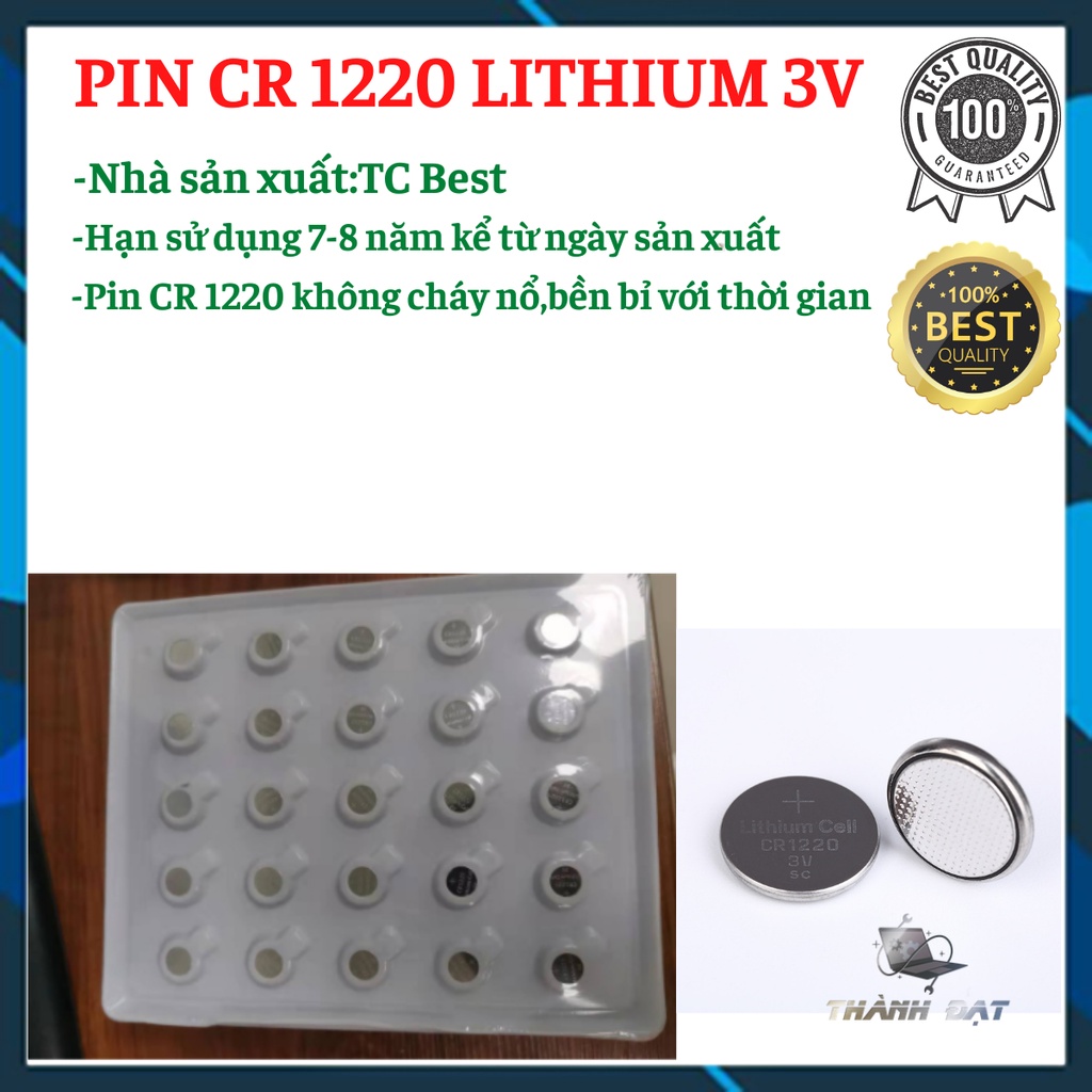 Pin Cmos CR1220 sử dụng cho Đầu ghi Camera,các loại thiết bị điện tử tương thích