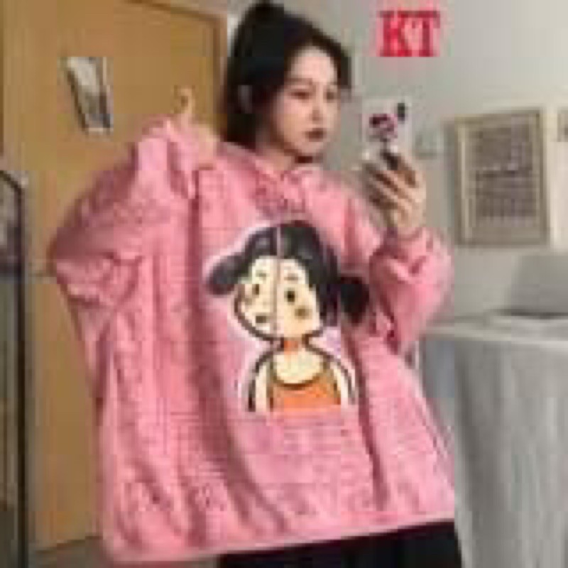 (freship đơn 100k) Áo hoodie cô gái in toàn thân KT12 ( kèm ảnh thật )